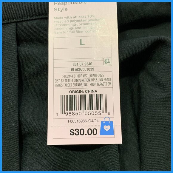 Large - Womens Low-Rise Wide Leg Trousers - Wild Fable - Black - Picture 3 of 6